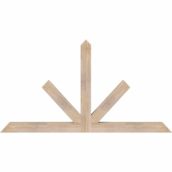 Ekena Millwork Saratoga Smooth Timber Gable Bracket, Douglas Fir, 60"W x 32"H x 3 1/2"D x 3 1/2"F, 13/12 Pitch GBW060X32X0404SAR00SDF - main
